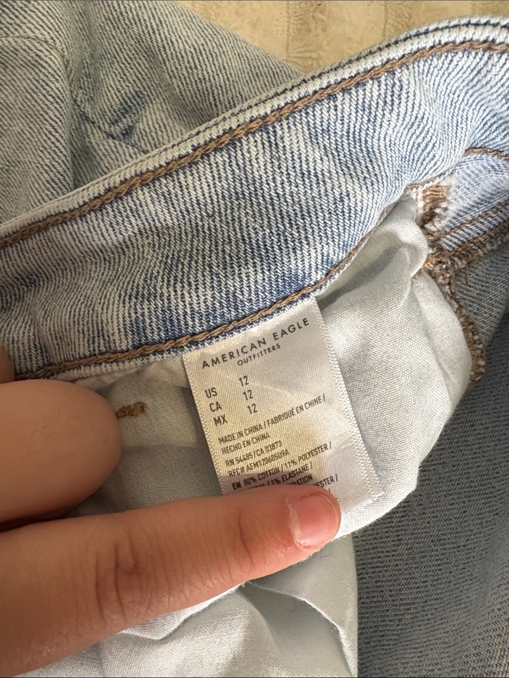 American Eagle Outfitters Light Wash Distressed Jean Shorts - Picture 4 of 4